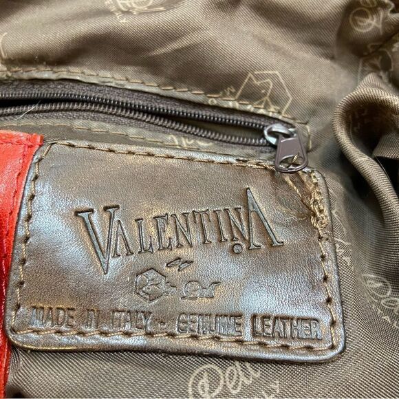 Valentina Brand Red And Brown Leather‎ Shoulder Bag - Picture 2 of 15
